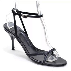 Leather Judith Leiber sandal ankle strap heels